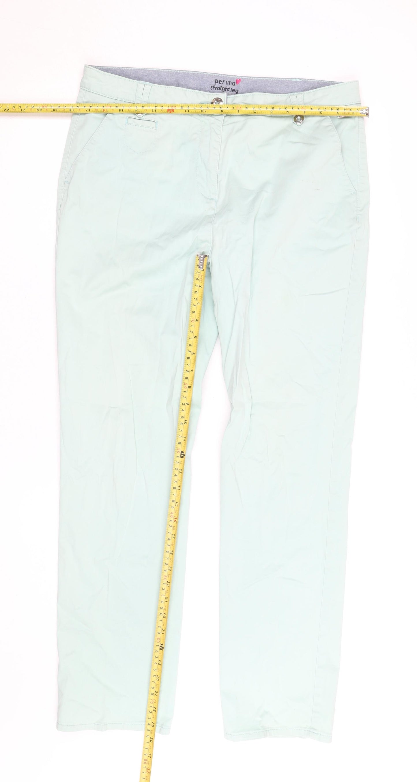 Marks and Spencer Women’s Green Straight Leg Trousers Size 14