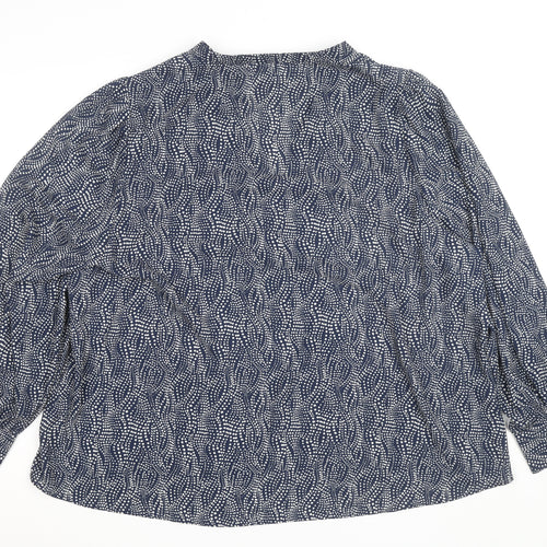 Dunnes Women’s Blue Geometric Long Sleeve Tunic Blouse Size XL