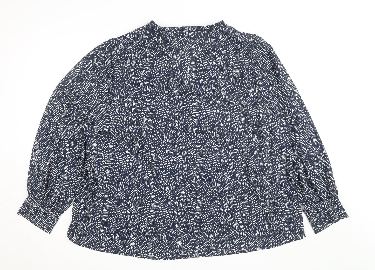 Dunnes Women’s Blue Geometric Long Sleeve Tunic Blouse Size XL