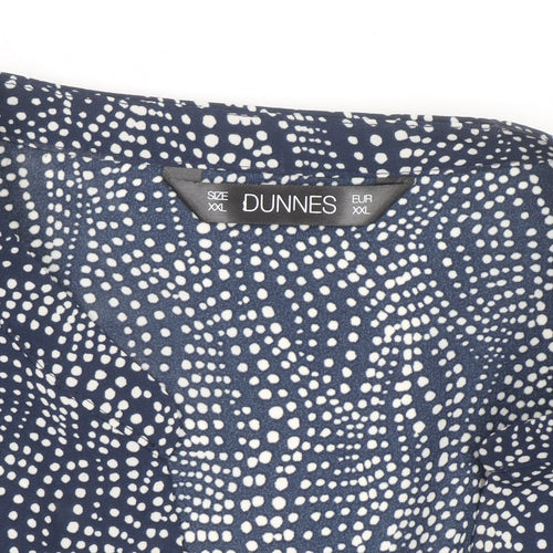 Dunnes Women’s Blue Geometric Long Sleeve Tunic Blouse Size XL