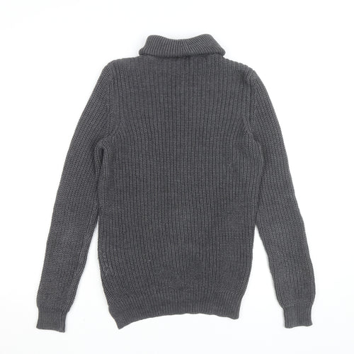 Noisy May Women Grey Roll Neck Chunky Knit Jumper Size S