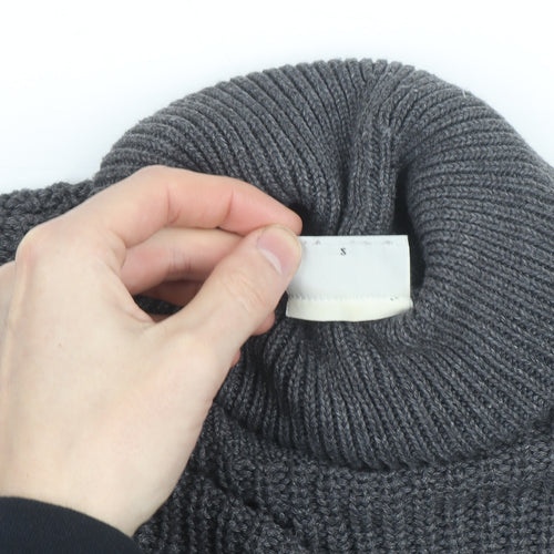 Noisy May Women Grey Roll Neck Chunky Knit Jumper Size S