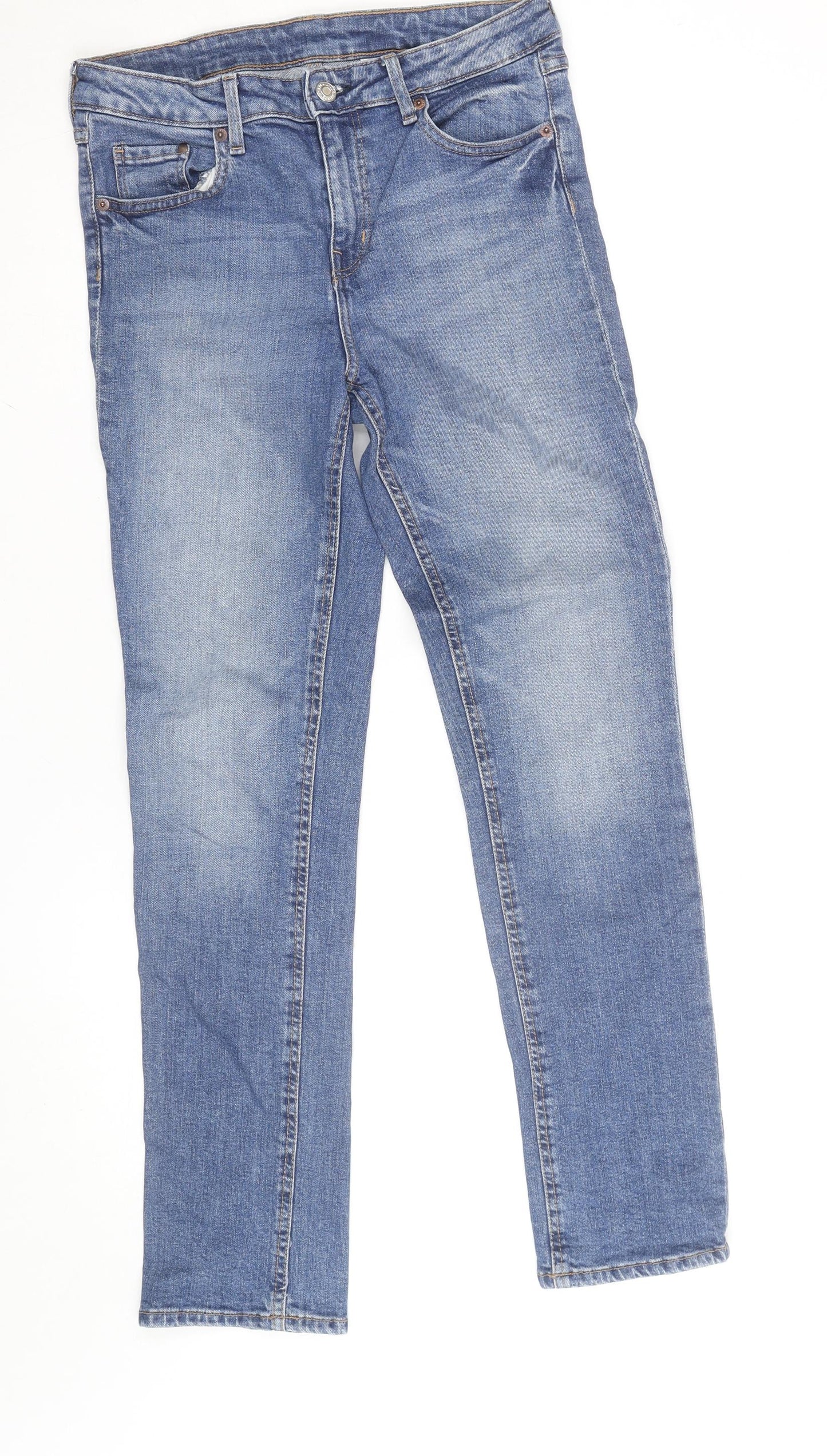 H&M Women’s Blue Slim Ankle Jeans Size 10 Regular Fit Denim