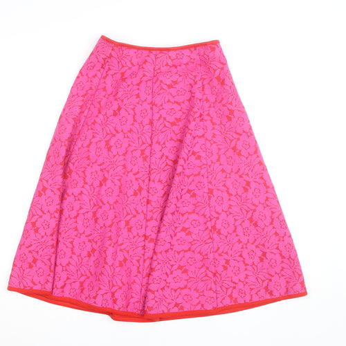 Savida Women's Pink Floral Lace A-Line Knee Length Skirt Size S