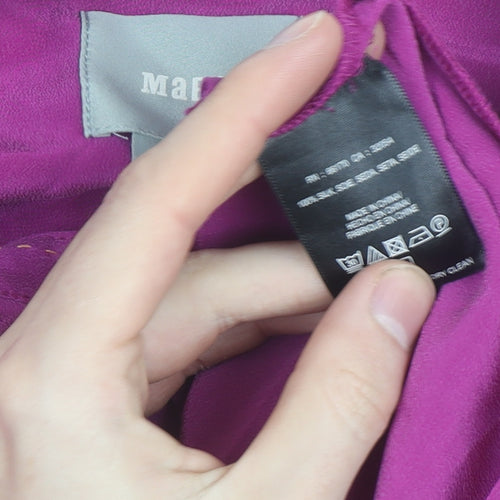 Maeve Women's Purple Rayon Tunic Blouse L 3/4 Sleeve Collared