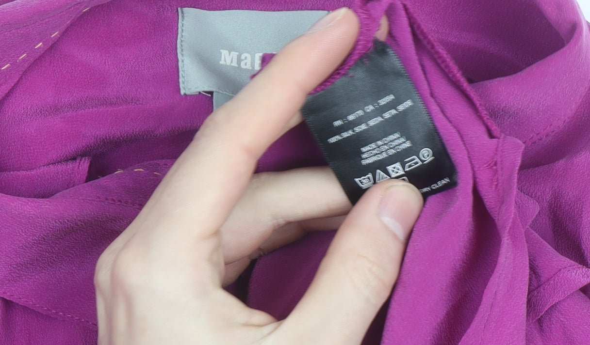 Maeve Women's Purple Rayon Tunic Blouse L 3/4 Sleeve Collared