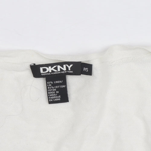 DKNY Women’s Ivory Linen Cotton Wrap Jumper Petite S