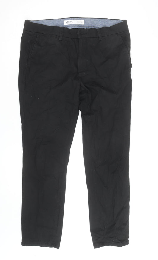 Burton Menswear London Black Slim Fit Chino Trousers Womens Size 20
