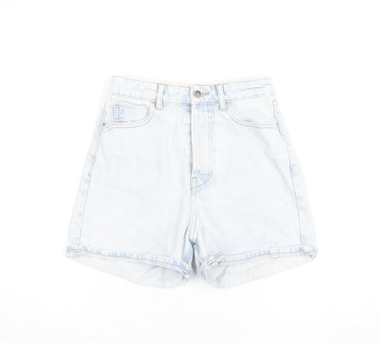 Zara Women Blue Denim High Waisted Mom Shorts Size 6