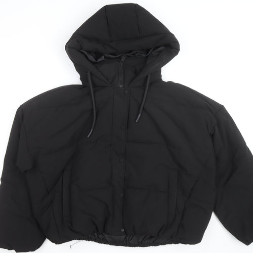 Primark Womens Black L Hooded Puffer Jacket Winter Coat