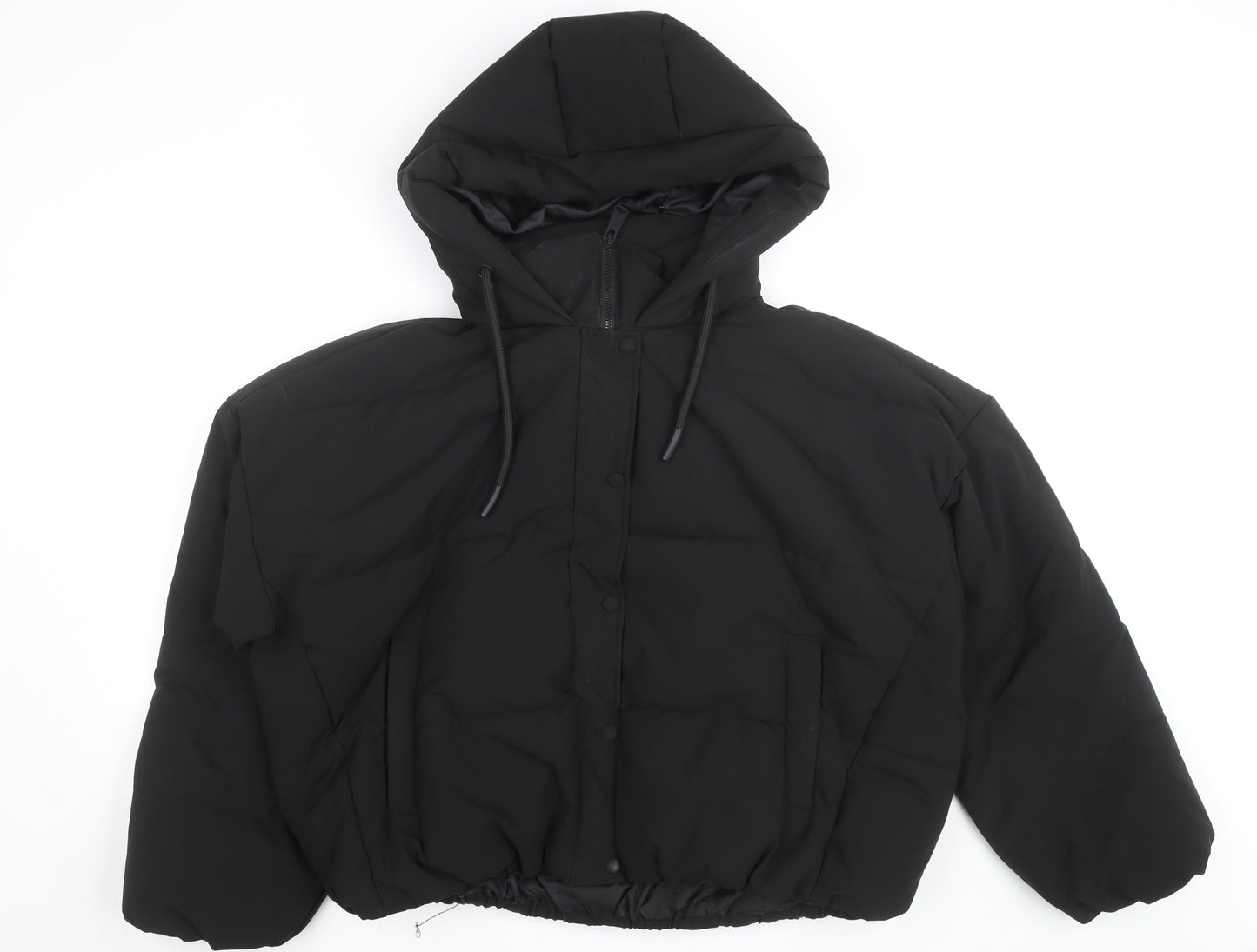 Primark Womens Black L Hooded Puffer Jacket Winter Coat