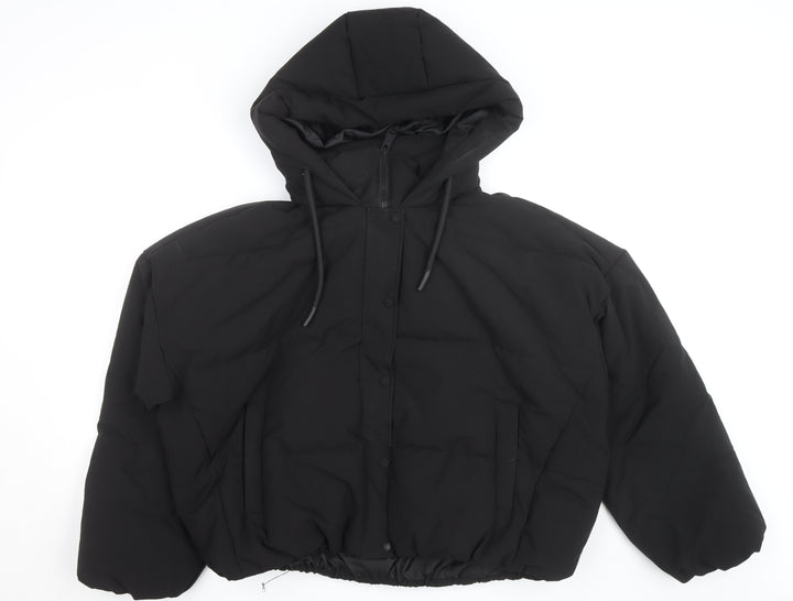 Primark Womens Black L Hooded Puffer Jacket Winter Coat