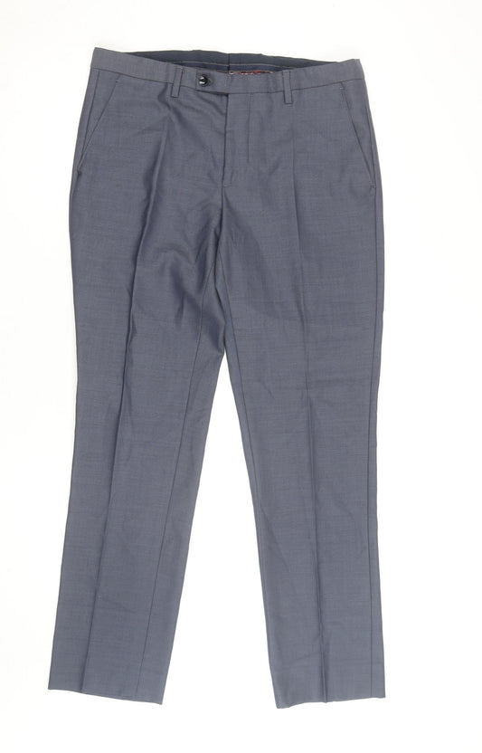 Benetti Men's Grey 32R Dress Pants Classic Fit Trousers