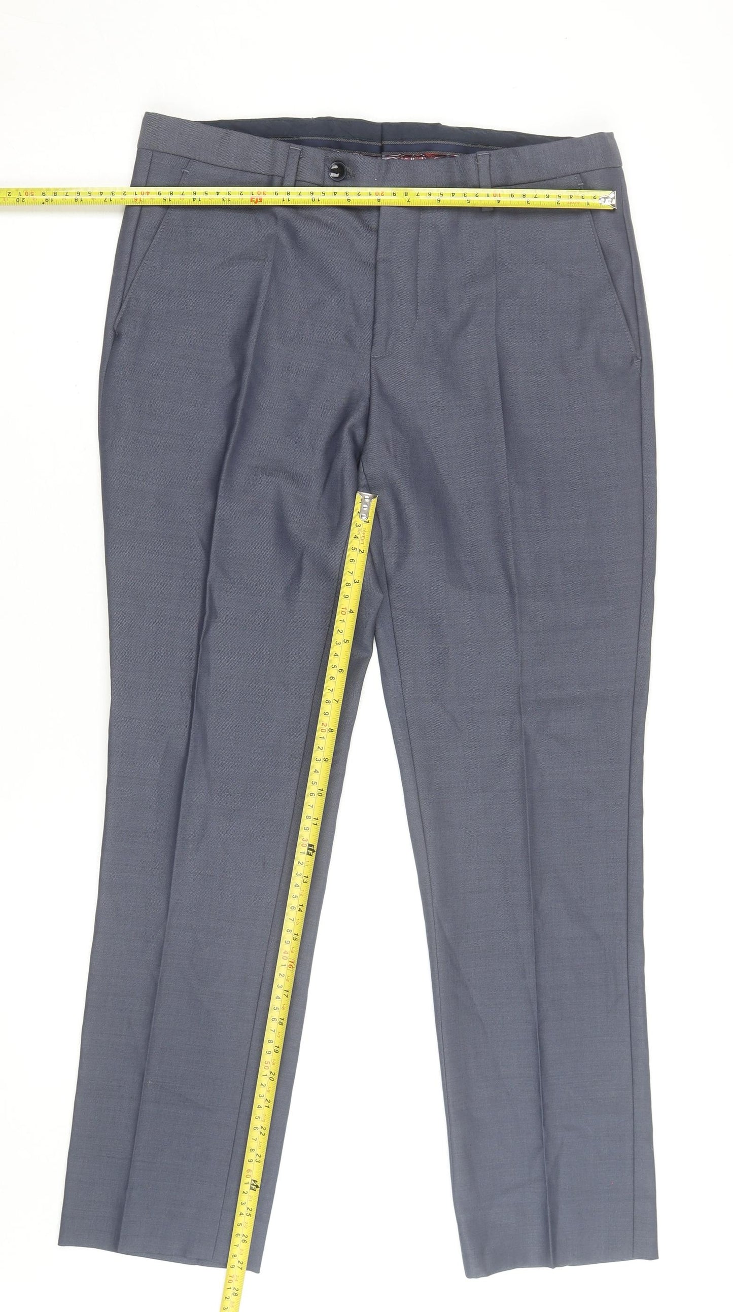 Benetti Men's Grey 32R Dress Pants Classic Fit Trousers