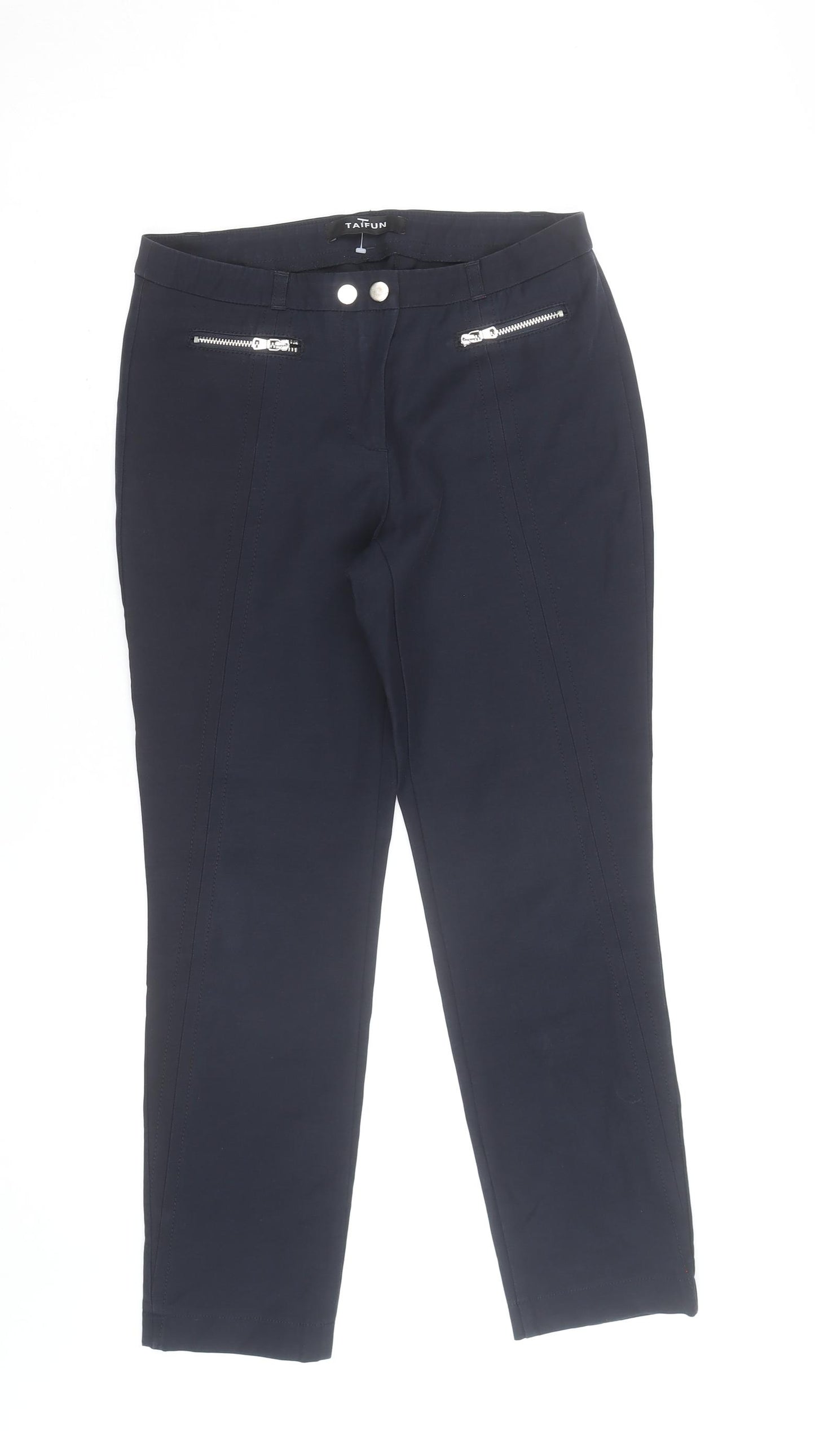 Taifun Women Blue Skinny Stretch Trousers Size 8 Slim Fit