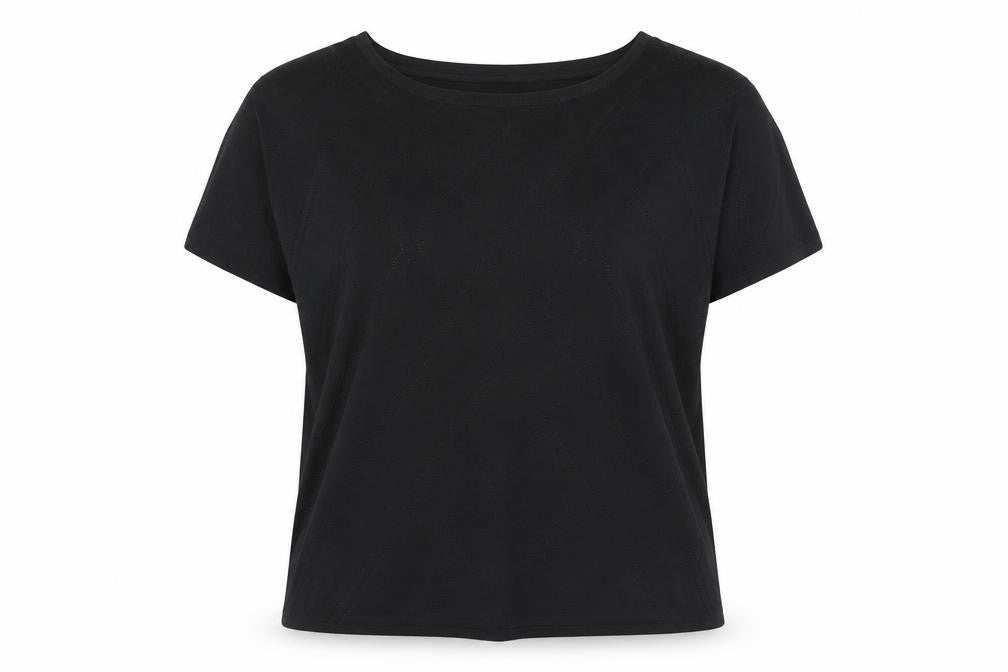 CYRUS Women's Black Knit Short Sleeve Crew Neck Top XL