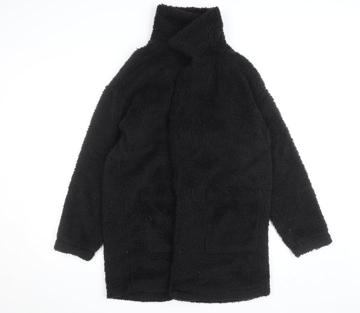Forever 21 Women’s Black Fleece Long Coat Size M