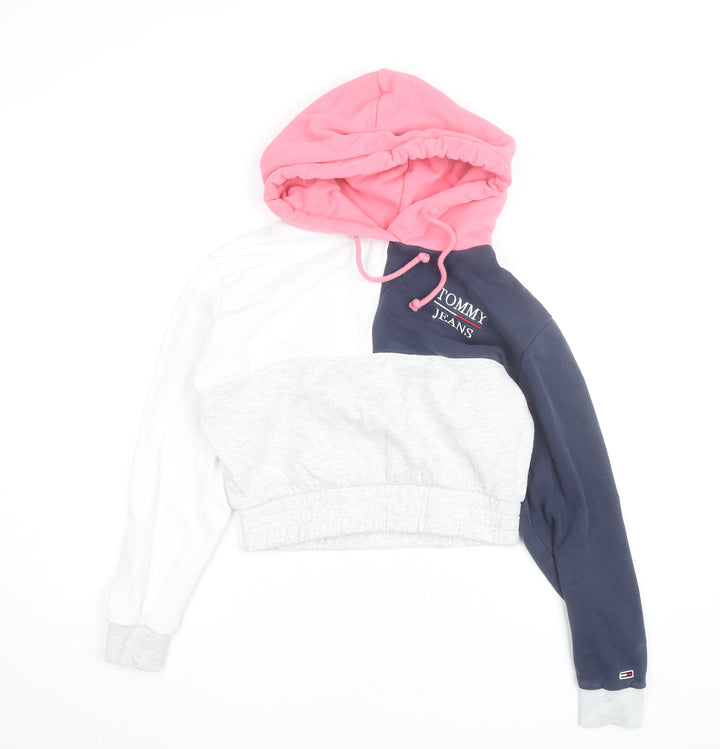 Tommy Jeans Girls Multicoloured 2XS Pullover Colourblock Hoodie
