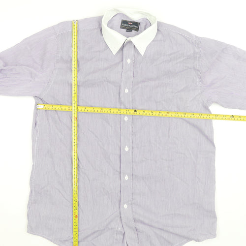 Harvey & Jones Women's Purple Striped Long Sleeve Button-Up Shirt Size 16