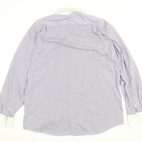 Harvey & Jones Women's Purple Striped Long Sleeve Button-Up Shirt Size 16