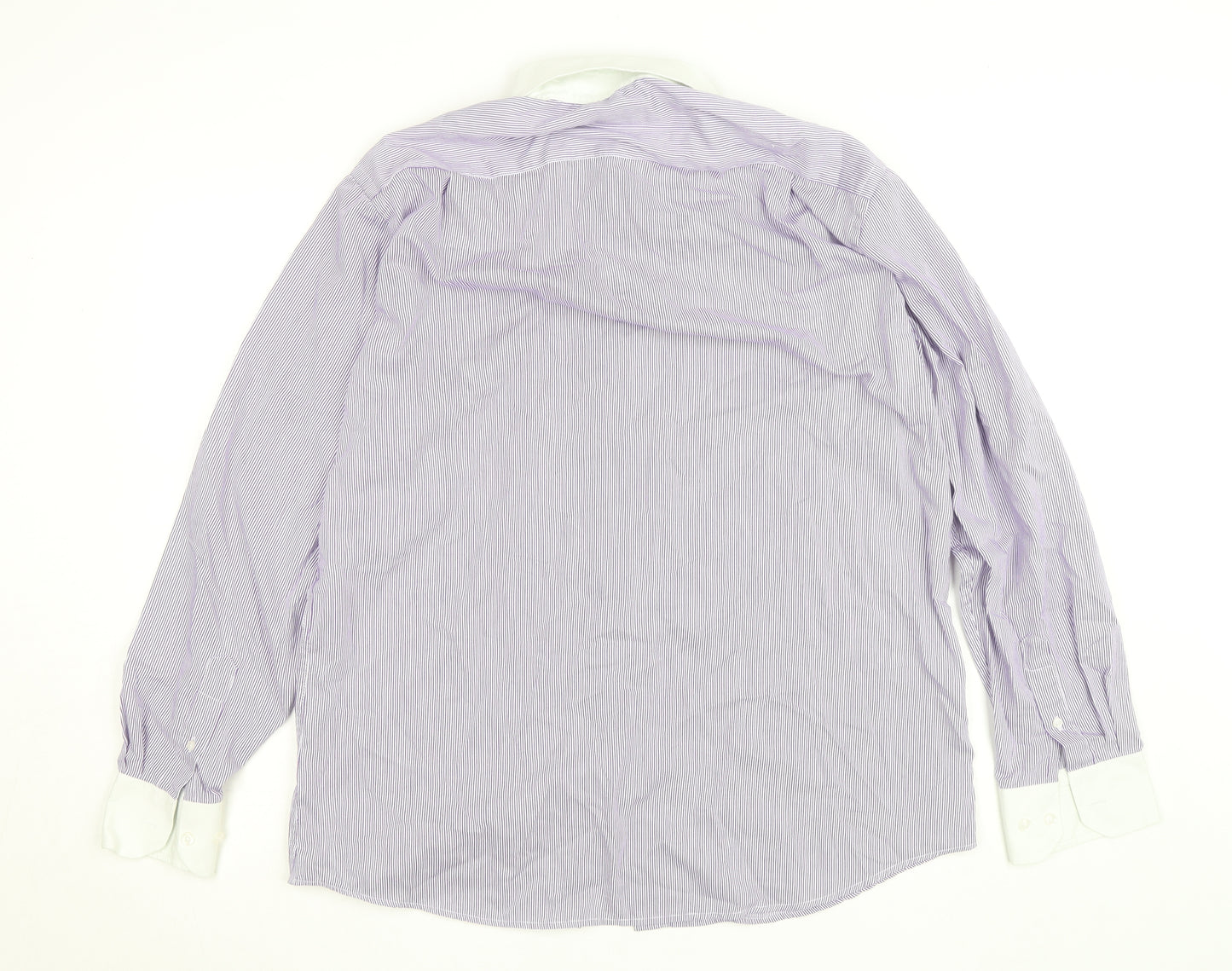 Harvey & Jones Women's Purple Striped Long Sleeve Button-Up Shirt Size 16