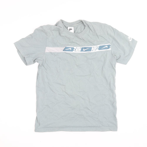 Nike Men's Grey Sports Graphic Print Cotton T-Shirt Size S