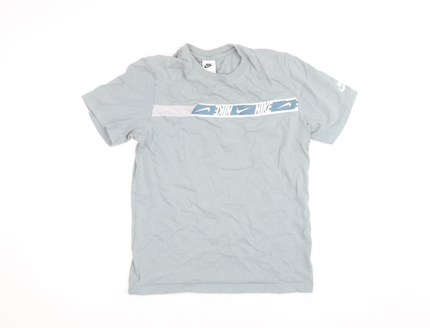 Nike Men's Grey Sports Graphic Print Cotton T-Shirt Size S