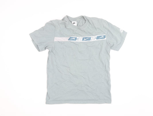 Nike Men's Grey Sports Graphic Print Cotton T-Shirt Size S