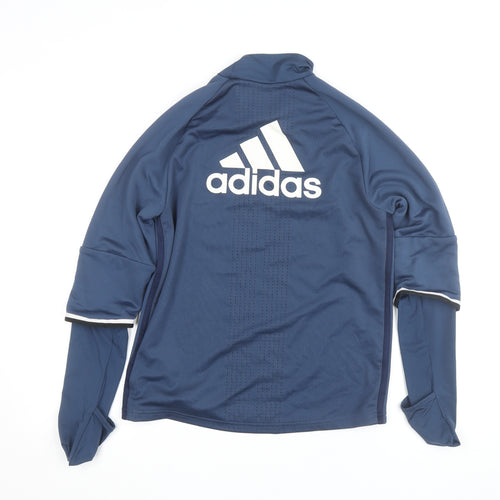 Adidas Boys Blue Manchester United Long Sleeve Training Top 13-14 Years