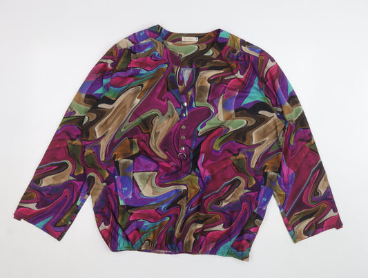 Ev-Go Womens Multicoloured Tunic Blouse Size 22 3/4 Sleeve