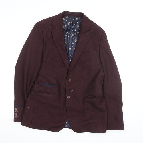 Charles Tyrwhitt Women's Brown Wool Blazer UK 14 Classic Lined Jacket