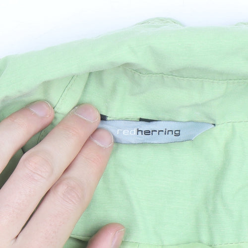 Red Herring Women’s Green Cotton Blend Mid-Length Trench Coat Size 12