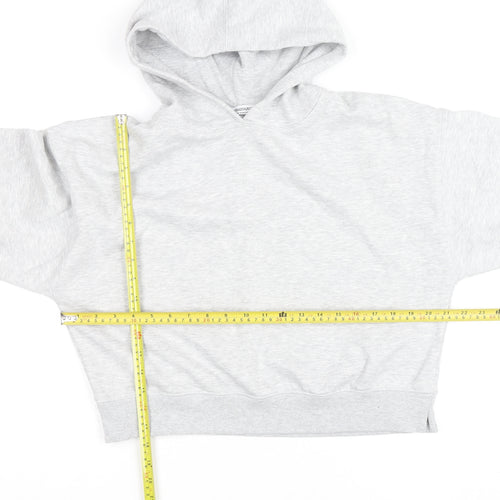 Stradivarius Women’s Grey Pullover Hoodie Size S - Soft Fleece Casual