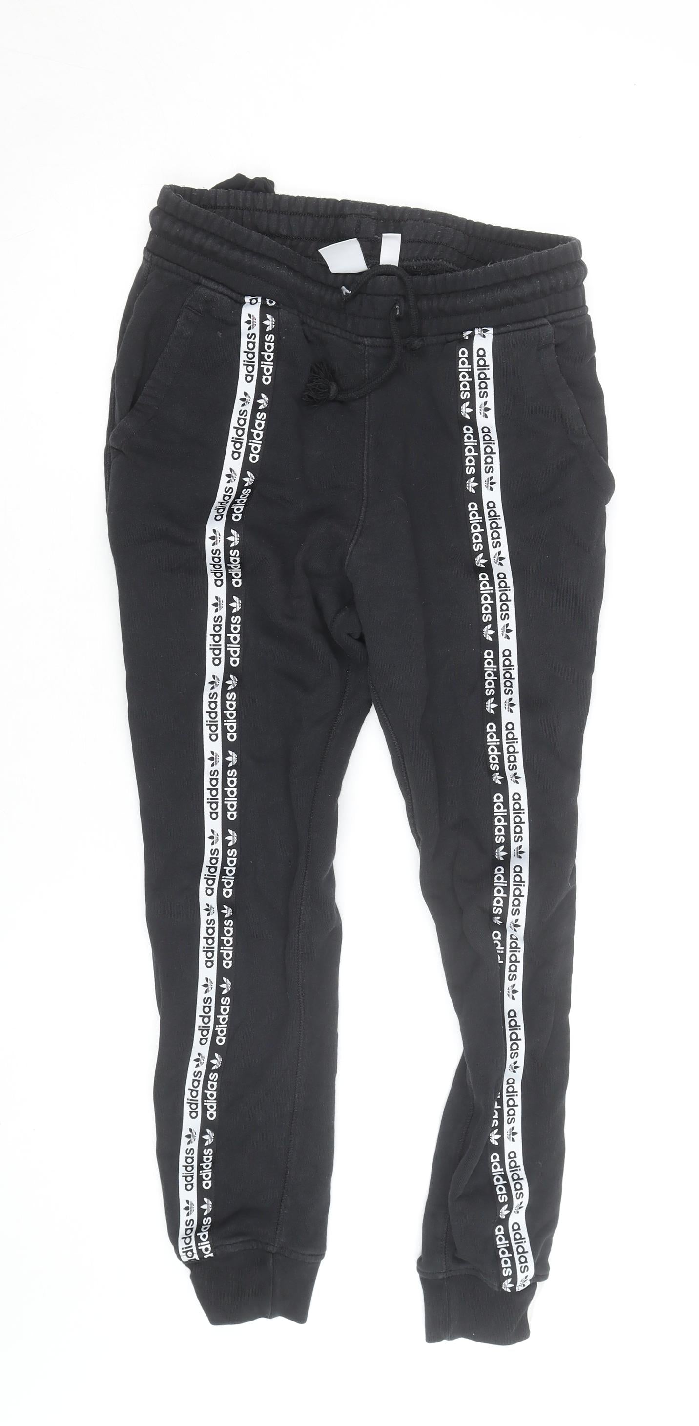 Adidas Women's Black Jogger Trousers Size 8 Slim Fit Activewear