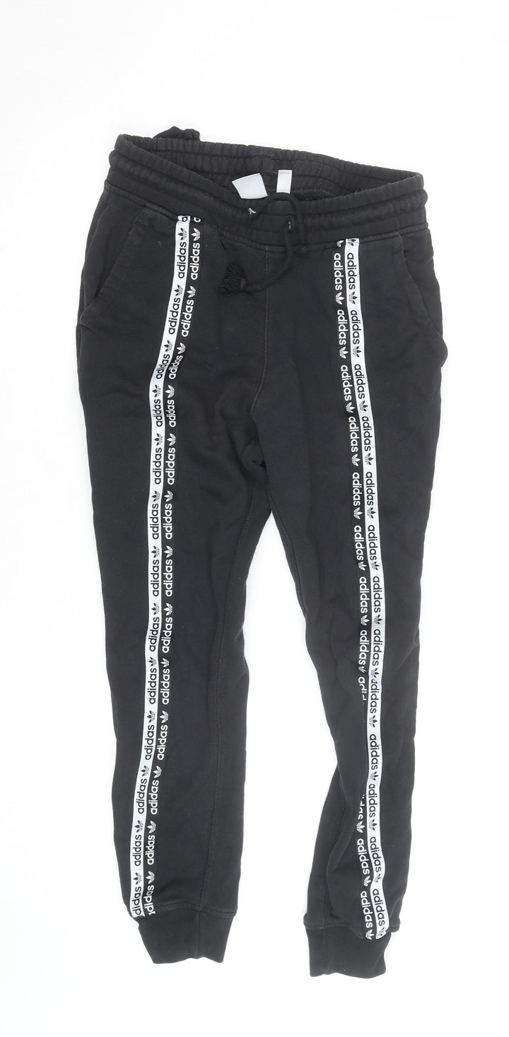Adidas Women's Black Jogger Trousers Size 8 Slim Fit Activewear