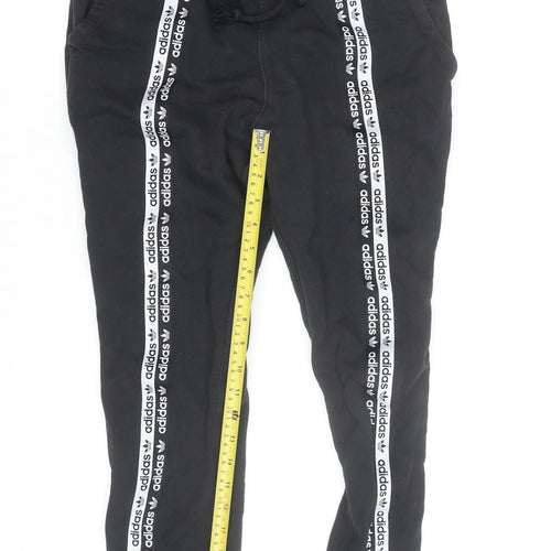 Adidas Women's Black Jogger Trousers Size 8 Slim Fit Activewear