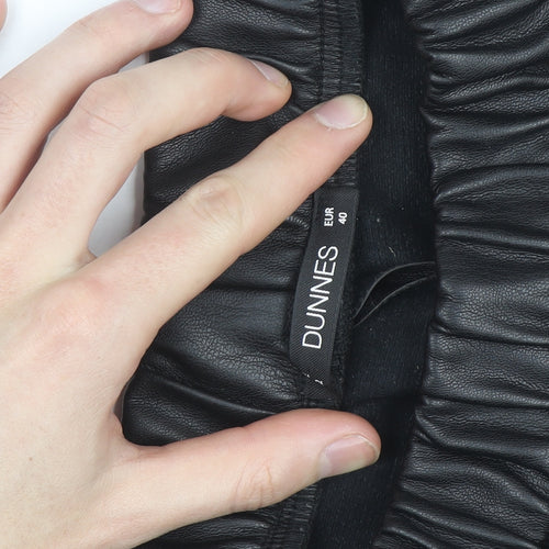 Dunnes Women Black Faux Leather Straight Trousers Size 12