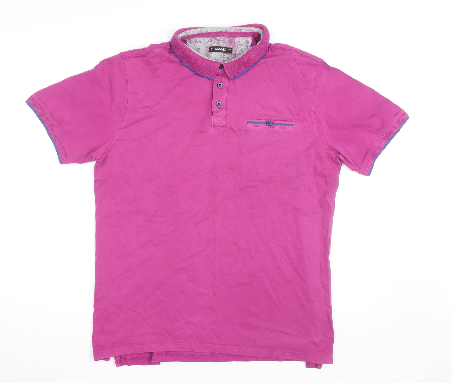 Dunnes Men’s Pink Cotton Short Sleeve Polo Shirt Size L