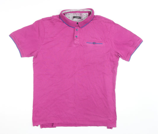 Dunnes Men’s Pink Cotton Short Sleeve Polo Shirt Size L