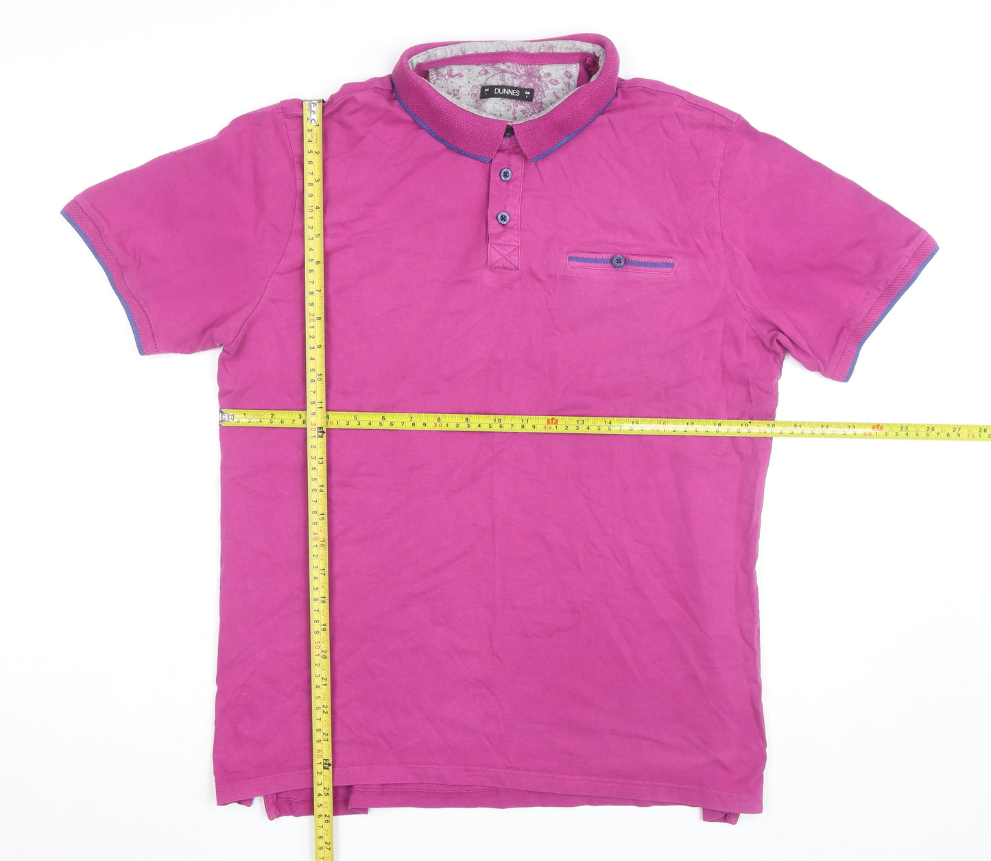 Dunnes Men’s Pink Cotton Short Sleeve Polo Shirt Size L