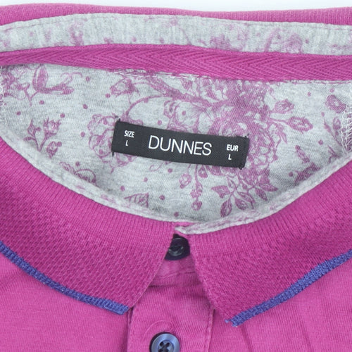 Dunnes Men’s Pink Cotton Short Sleeve Polo Shirt Size L
