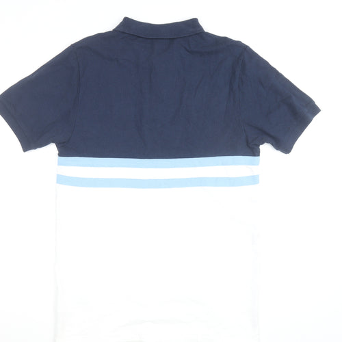 Ellesse Men's Blue & White Colourblock Polo Shirt Size L
