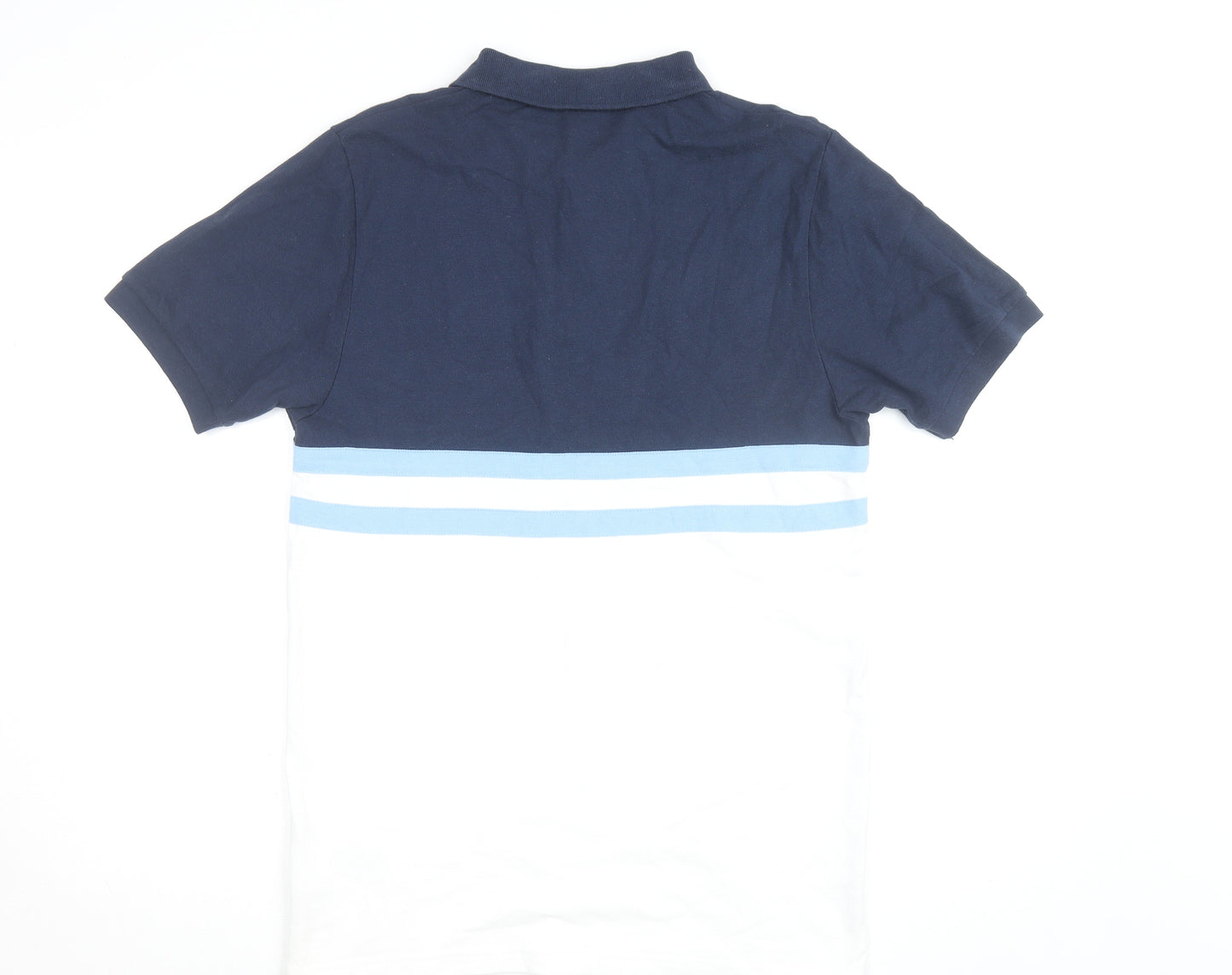 Ellesse Men's Blue & White Colourblock Polo Shirt Size L