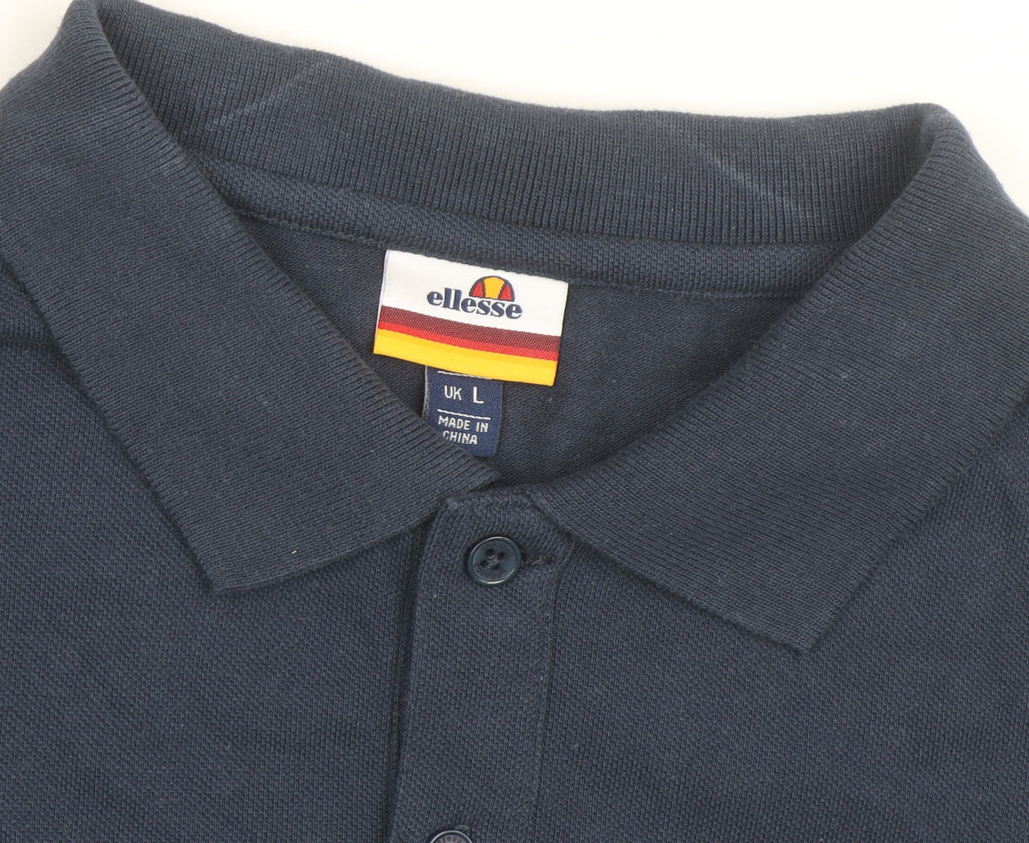 Ellesse Men's Blue & White Colourblock Polo Shirt Size L