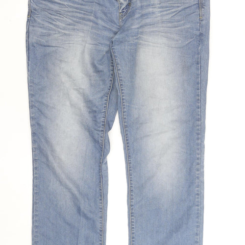 Crosshatch Men's Blue Straight Leg Denim Jeans W34 L30