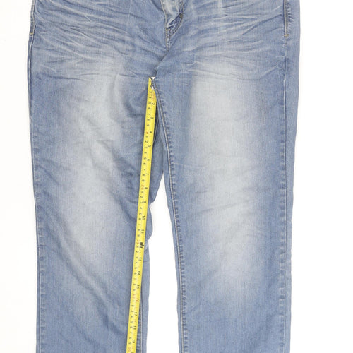 Crosshatch Men's Blue Straight Leg Denim Jeans W34 L30