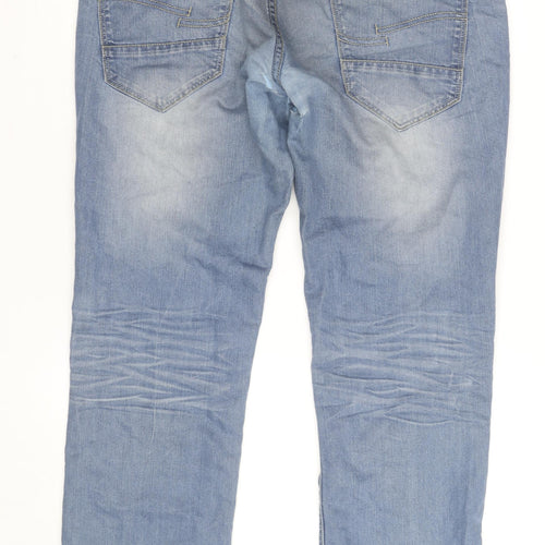 Crosshatch Men's Blue Straight Leg Denim Jeans W34 L30