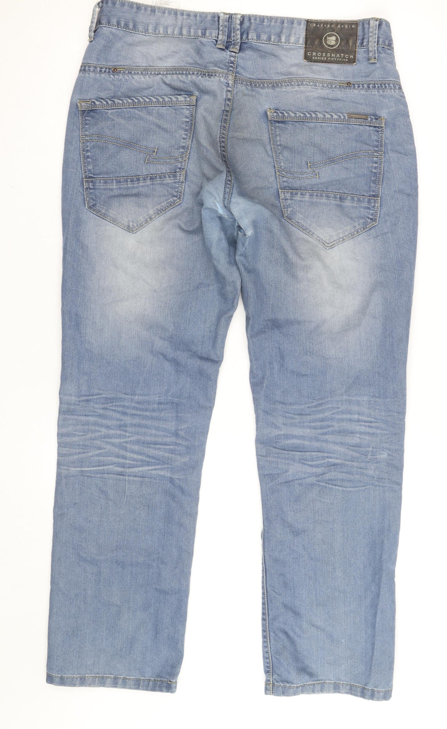 Crosshatch Men's Blue Straight Leg Denim Jeans W34 L30