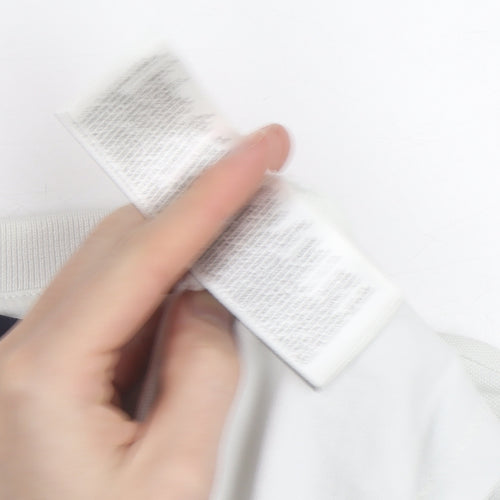 Superdry Boys White Short Sleeve Polo Shirt UK 6 Regular Fit Zip Collar