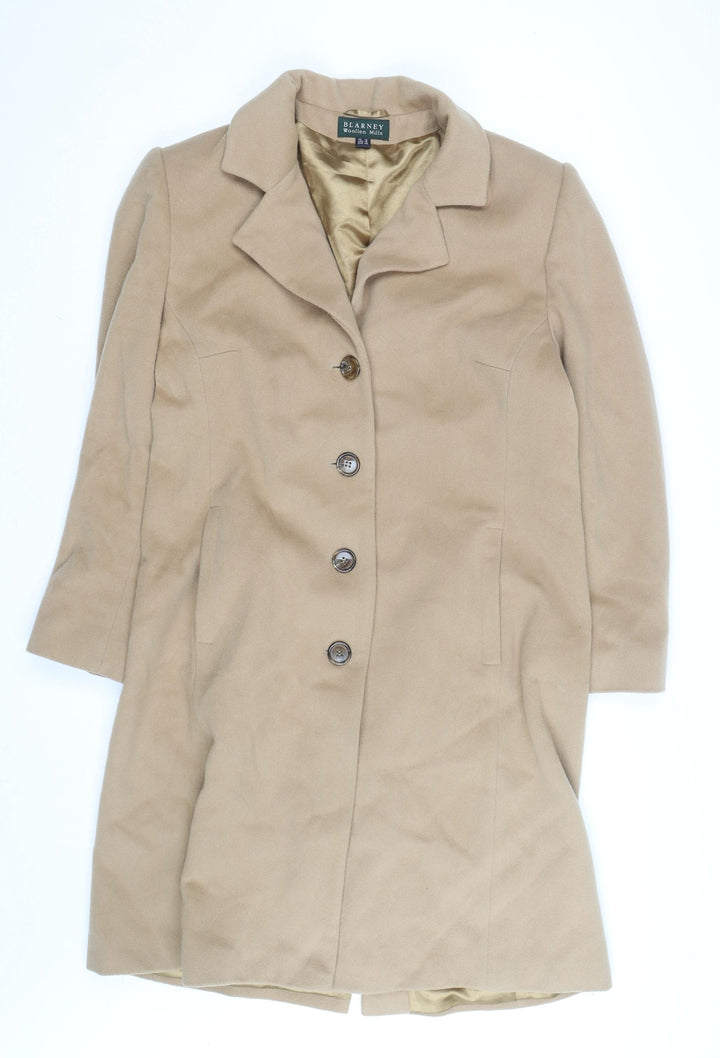 Blarney Woollen Mills Women's Beige Long Wool Overcoat Size 16
